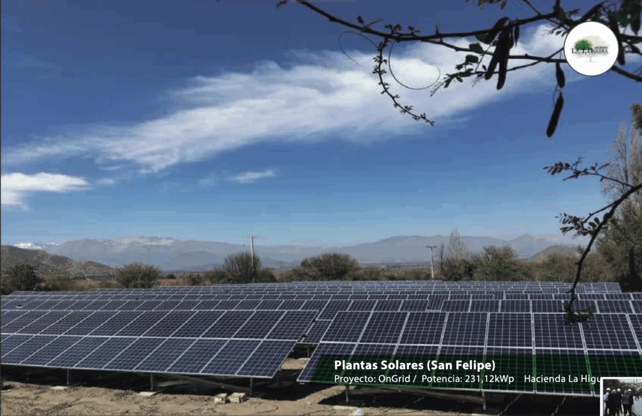Planta solar fotovoltaica instalada en Hacienda La Higuera, San Felipe